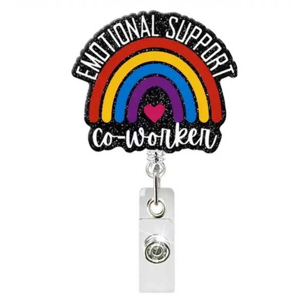 Hand Crafted Accessories - Emotional Support Coworker Badge Reel